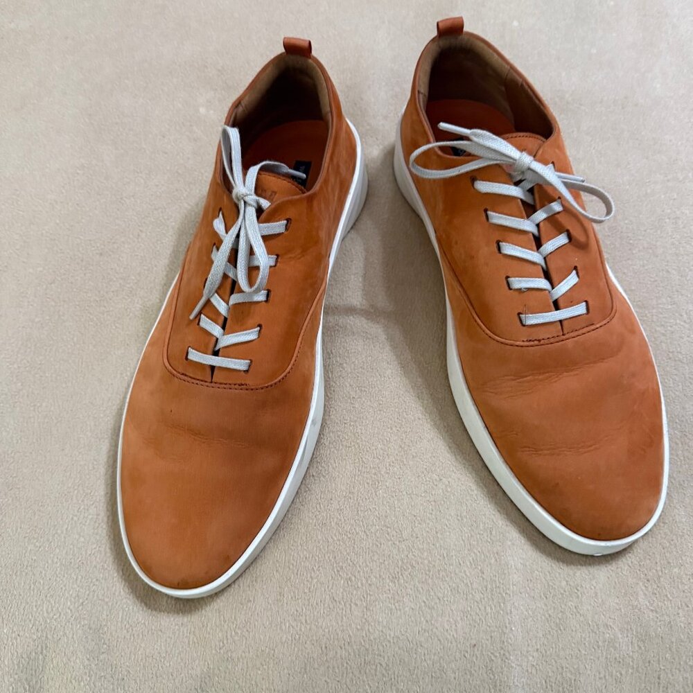 WOLF AND SHEPPARD SUEDE TIE UP SHOES, TAN SIZE 13